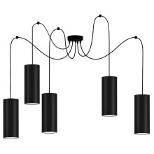 Lámpara de araña de cable ZIK 5xE27/40W/230V negro