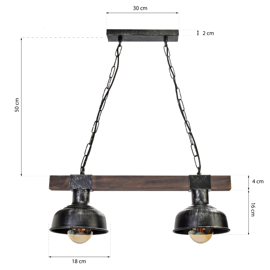 Lámpara de araña de cadena FARO 2xE27/60W/230V
