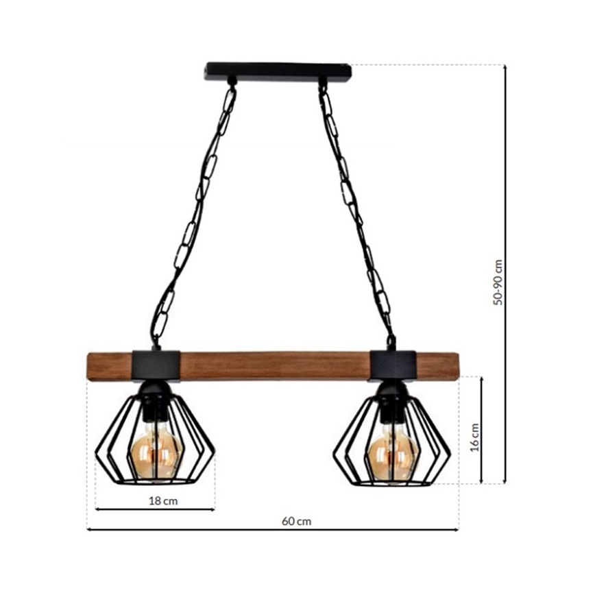 Lámpara de araña de cadena ULF 2xE27/60W/230V