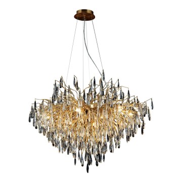 Lámpara de araña de cristal colgante 11xG9/40W/230V dorado