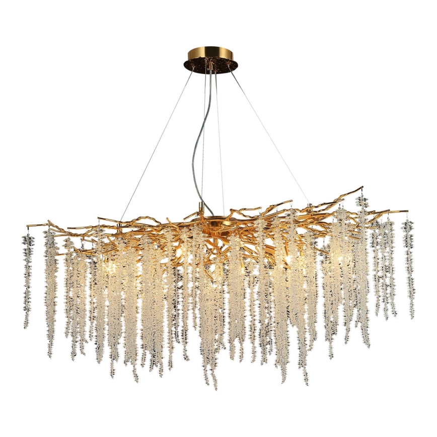 Lámpara de araña de cristal colgante 13xG9/40W/230V dorado