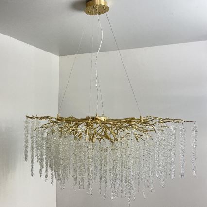 Lámpara de araña de cristal colgante 13xG9/40W/230V dorado