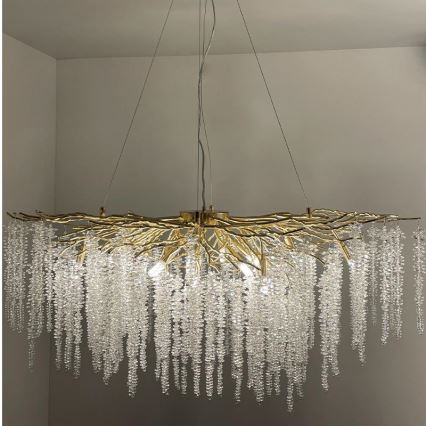Lámpara de araña de cristal colgante 13xG9/40W/230V dorado