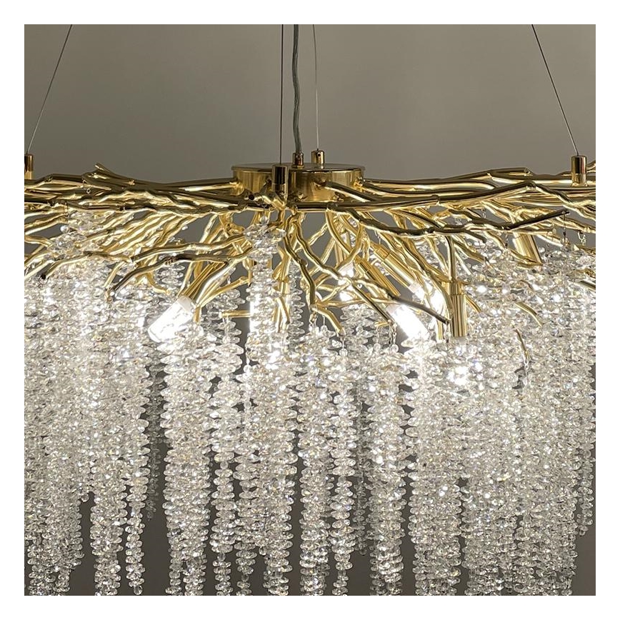 Lámpara de araña de cristal colgante 13xG9/40W/230V dorado
