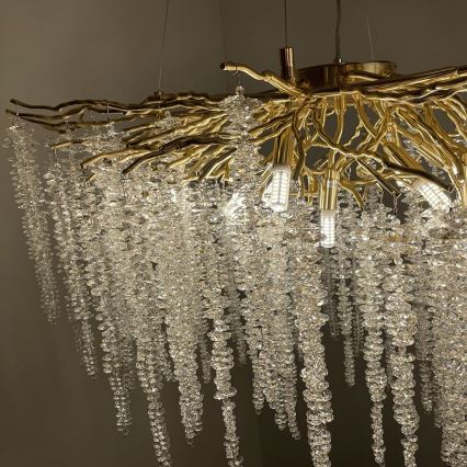 Lámpara de araña de cristal colgante 13xG9/40W/230V dorado