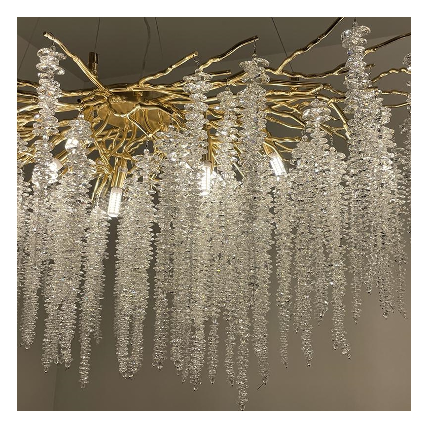 Lámpara de araña de cristal colgante 13xG9/40W/230V dorado