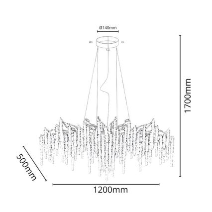 Lámpara de araña de cristal colgante 13xG9/40W/230V dorado