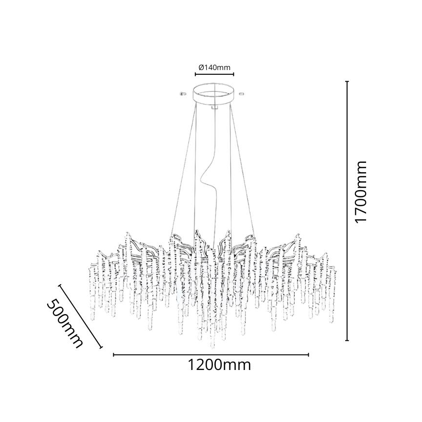 Lámpara de araña de cristal colgante 13xG9/40W/230V dorado