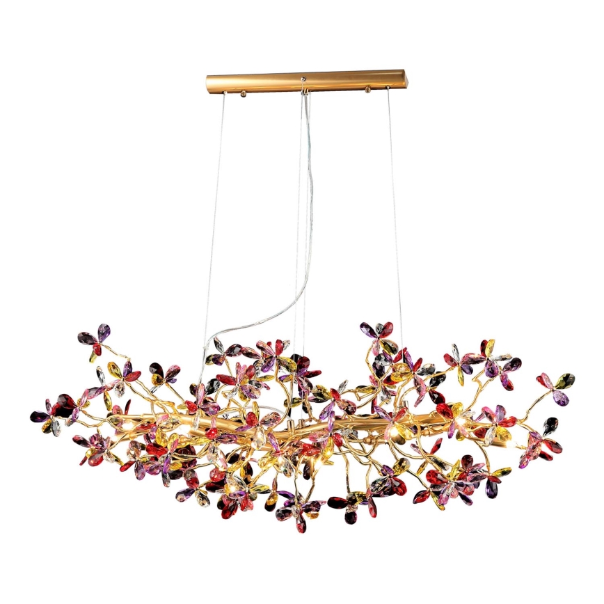Lámpara de araña de cristal colgante 13xG9/40W/230V multicolor