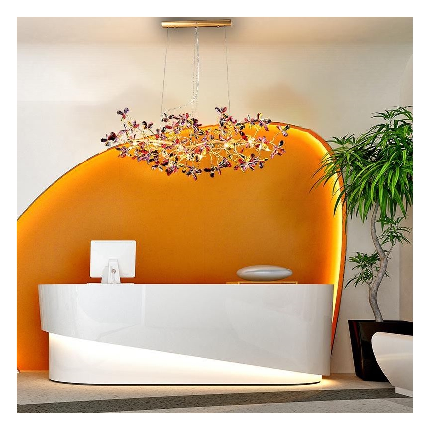 Lámpara de araña de cristal colgante 13xG9/40W/230V multicolor