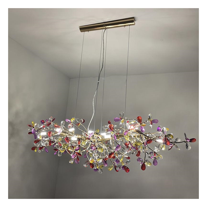Lámpara de araña de cristal colgante 13xG9/40W/230V multicolor