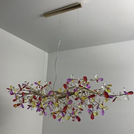Lámpara de araña de cristal colgante 13xG9/40W/230V multicolor