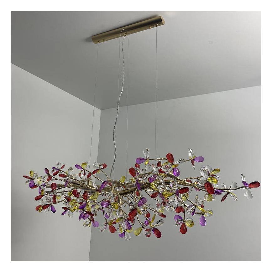 Lámpara de araña de cristal colgante 13xG9/40W/230V multicolor