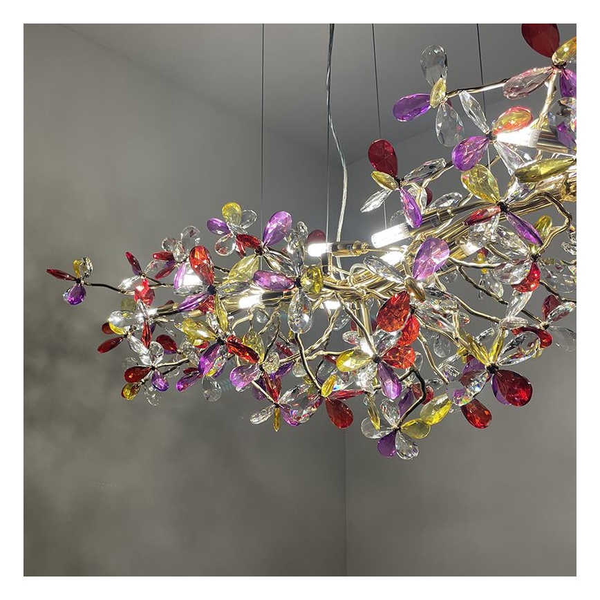 Lámpara de araña de cristal colgante 13xG9/40W/230V multicolor