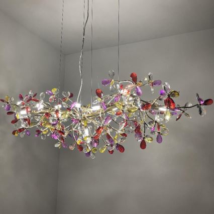 Lámpara de araña de cristal colgante 13xG9/40W/230V multicolor