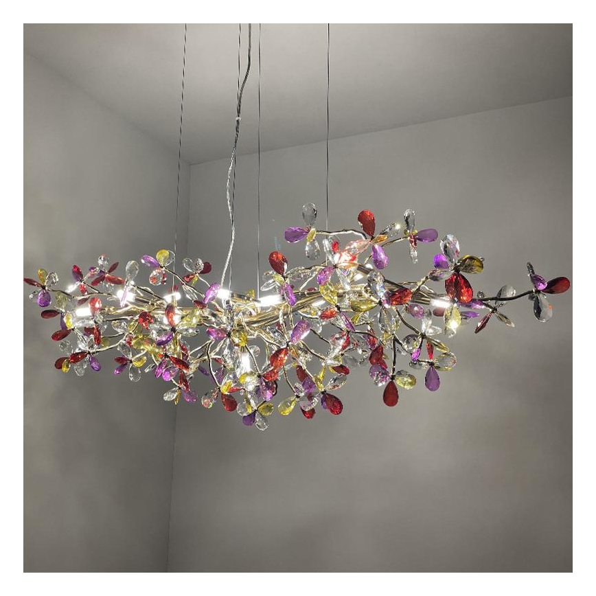 Lámpara de araña de cristal colgante 13xG9/40W/230V multicolor