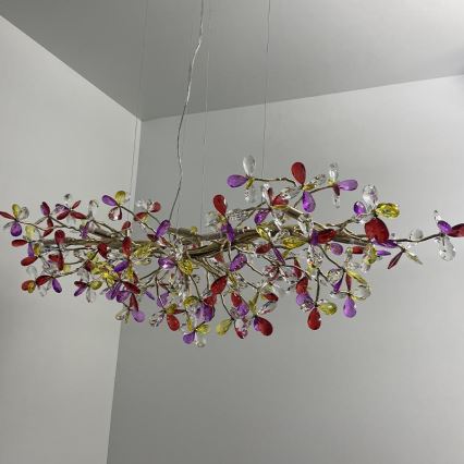 Lámpara de araña de cristal colgante 13xG9/40W/230V multicolor
