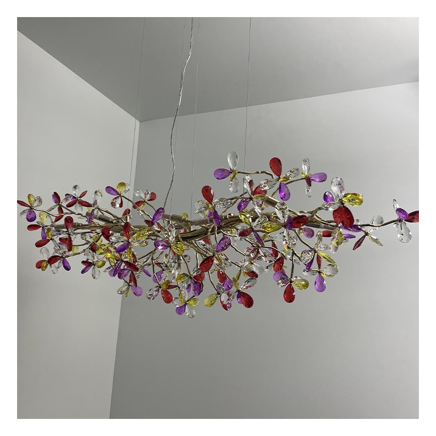 Lámpara de araña de cristal colgante 13xG9/40W/230V multicolor