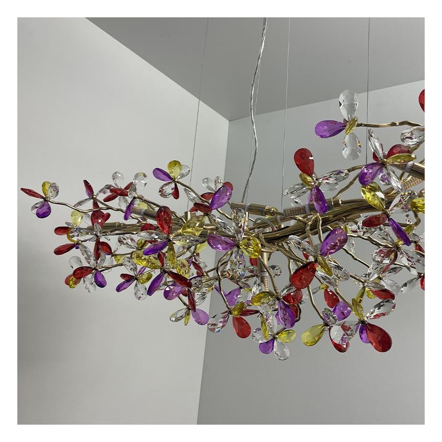 Lámpara de araña de cristal colgante 13xG9/40W/230V multicolor