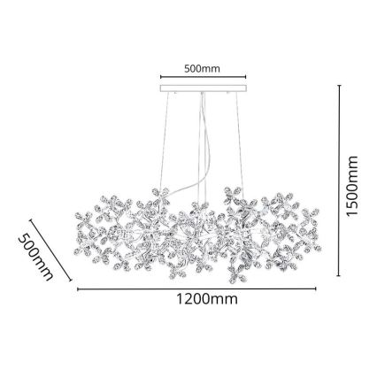 Lámpara de araña de cristal colgante 13xG9/40W/230V multicolor