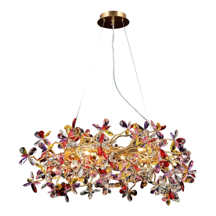Lámpara de araña de cristal colgante 16xG9/40W/230V multicolor