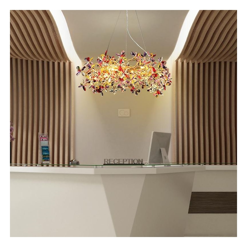 Lámpara de araña de cristal colgante 16xG9/40W/230V multicolor
