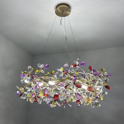 Lámpara de araña de cristal colgante 16xG9/40W/230V multicolor