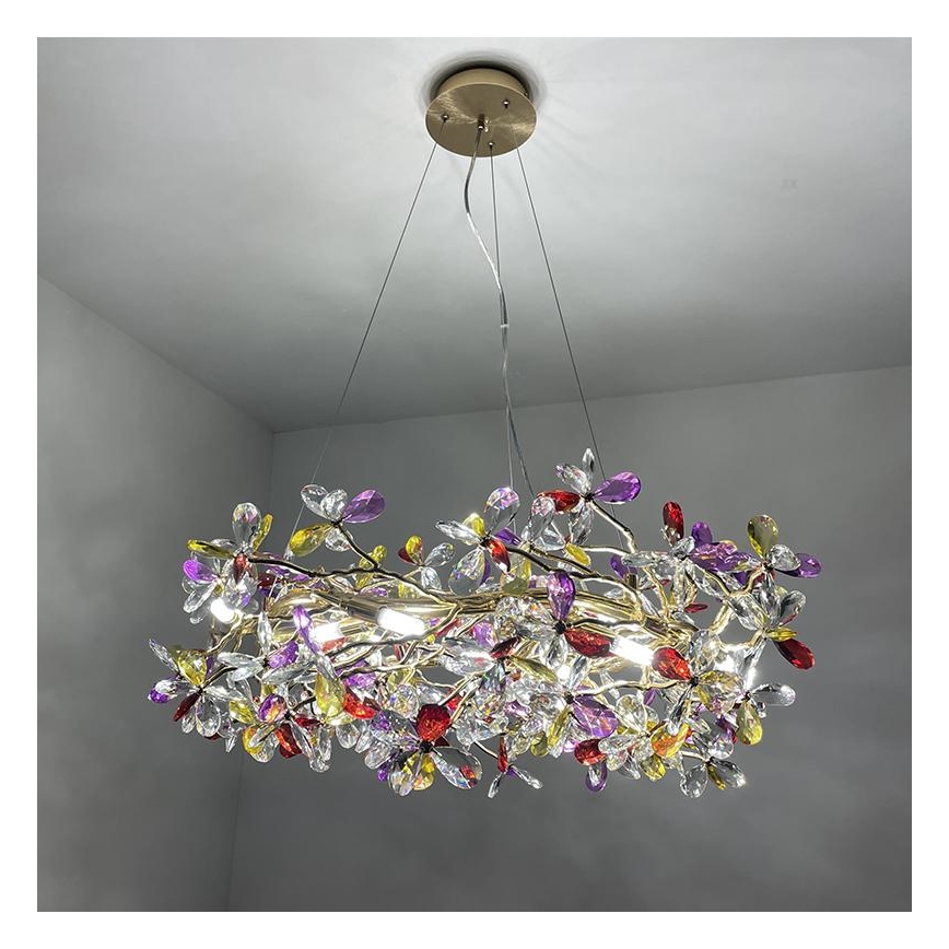 Lámpara de araña de cristal colgante 16xG9/40W/230V multicolor