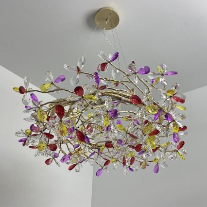 Lámpara de araña de cristal colgante 16xG9/40W/230V multicolor