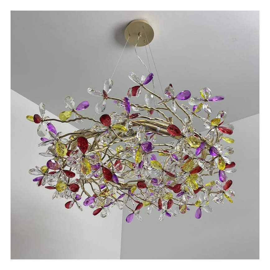 Lámpara de araña de cristal colgante 16xG9/40W/230V multicolor