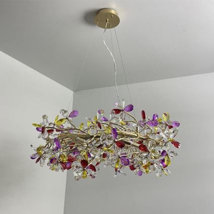 Lámpara de araña de cristal colgante 16xG9/40W/230V multicolor