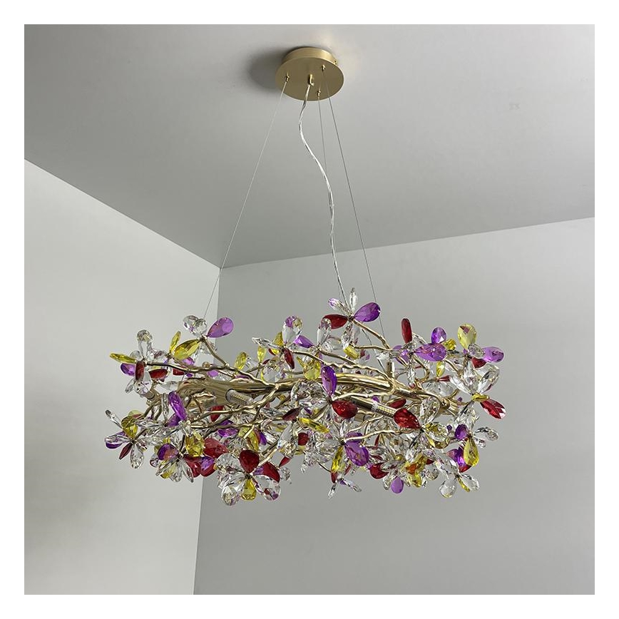 Lámpara de araña de cristal colgante 16xG9/40W/230V multicolor