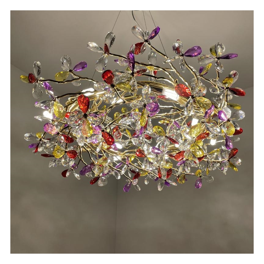 Lámpara de araña de cristal colgante 16xG9/40W/230V multicolor