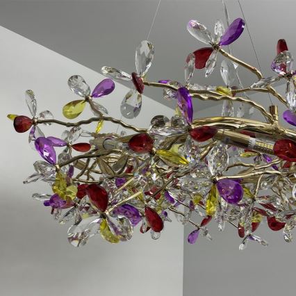 Lámpara de araña de cristal colgante 16xG9/40W/230V multicolor
