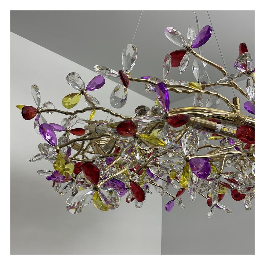 Lámpara de araña de cristal colgante 16xG9/40W/230V multicolor