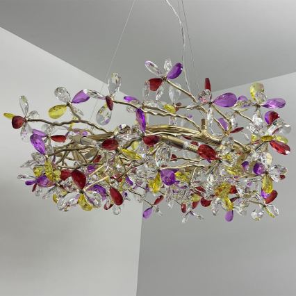 Lámpara de araña de cristal colgante 16xG9/40W/230V multicolor