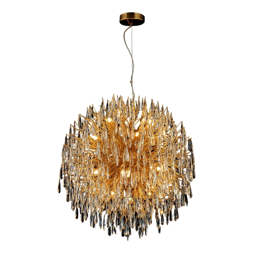 Lámpara de araña de cristal colgante  24xG9/40W/230V dorado