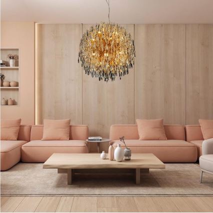 Lámpara de araña de cristal colgante  24xG9/40W/230V dorado