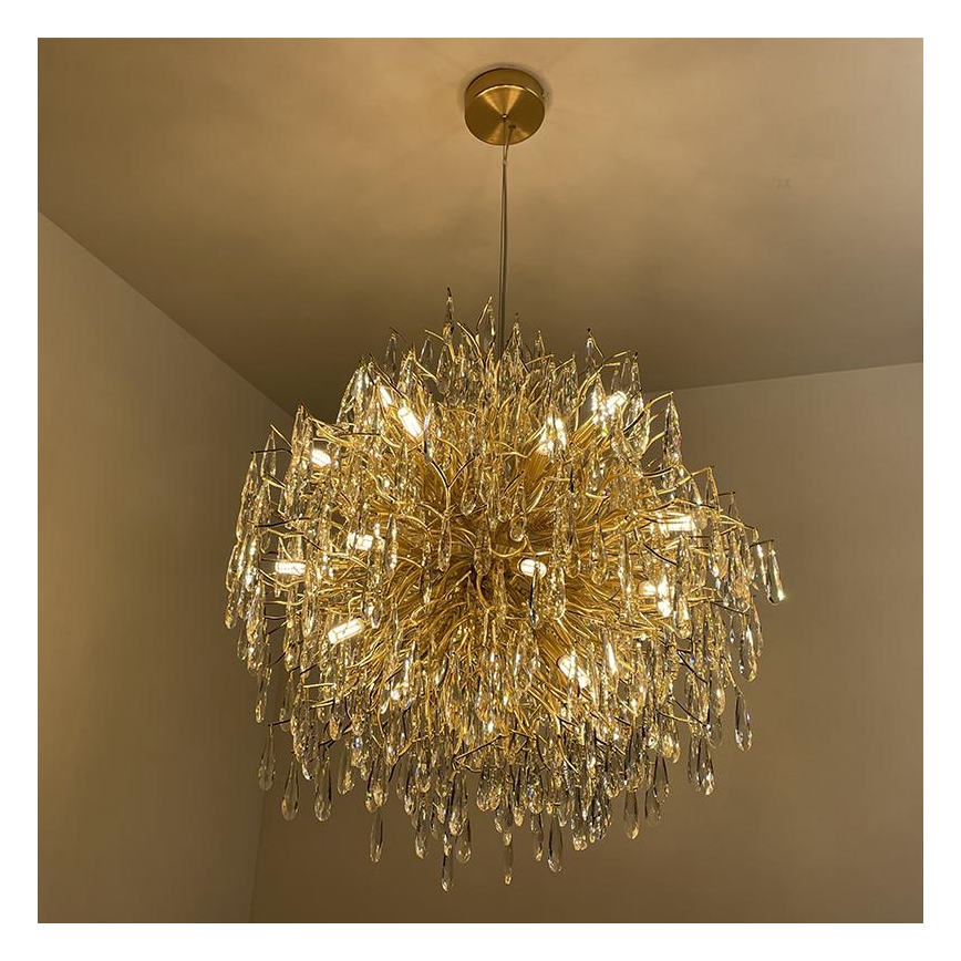 Lámpara de araña de cristal colgante  24xG9/40W/230V dorado