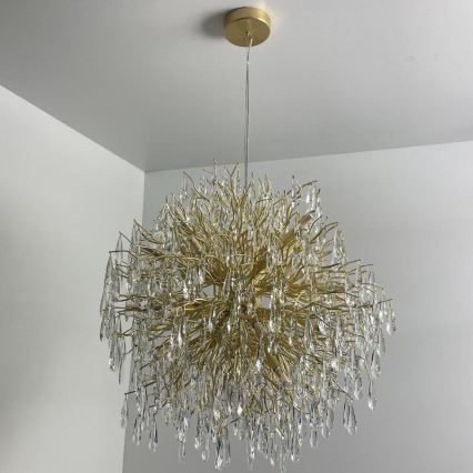 Lámpara de araña de cristal colgante  24xG9/40W/230V dorado