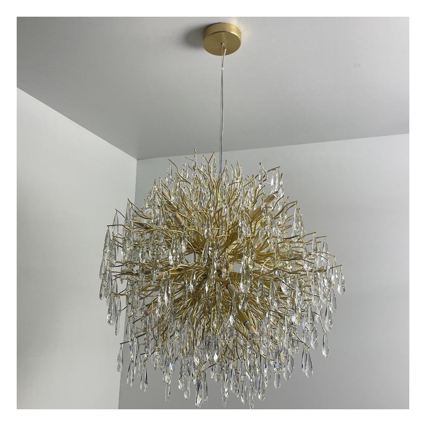Lámpara de araña de cristal colgante  24xG9/40W/230V dorado