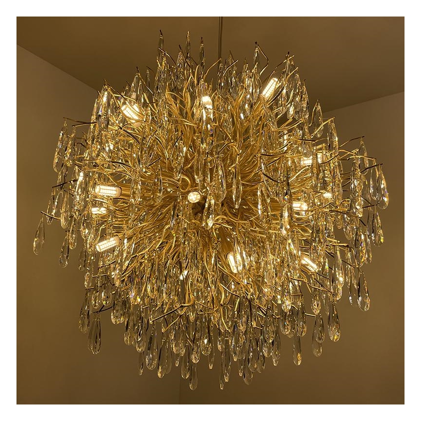 Lámpara de araña de cristal colgante  24xG9/40W/230V dorado