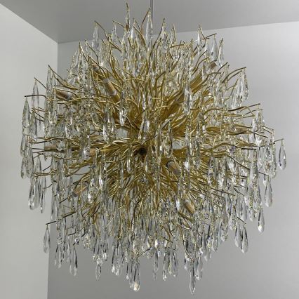 Lámpara de araña de cristal colgante  24xG9/40W/230V dorado