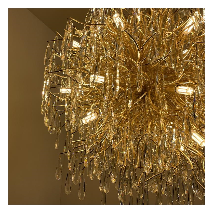 Lámpara de araña de cristal colgante  24xG9/40W/230V dorado