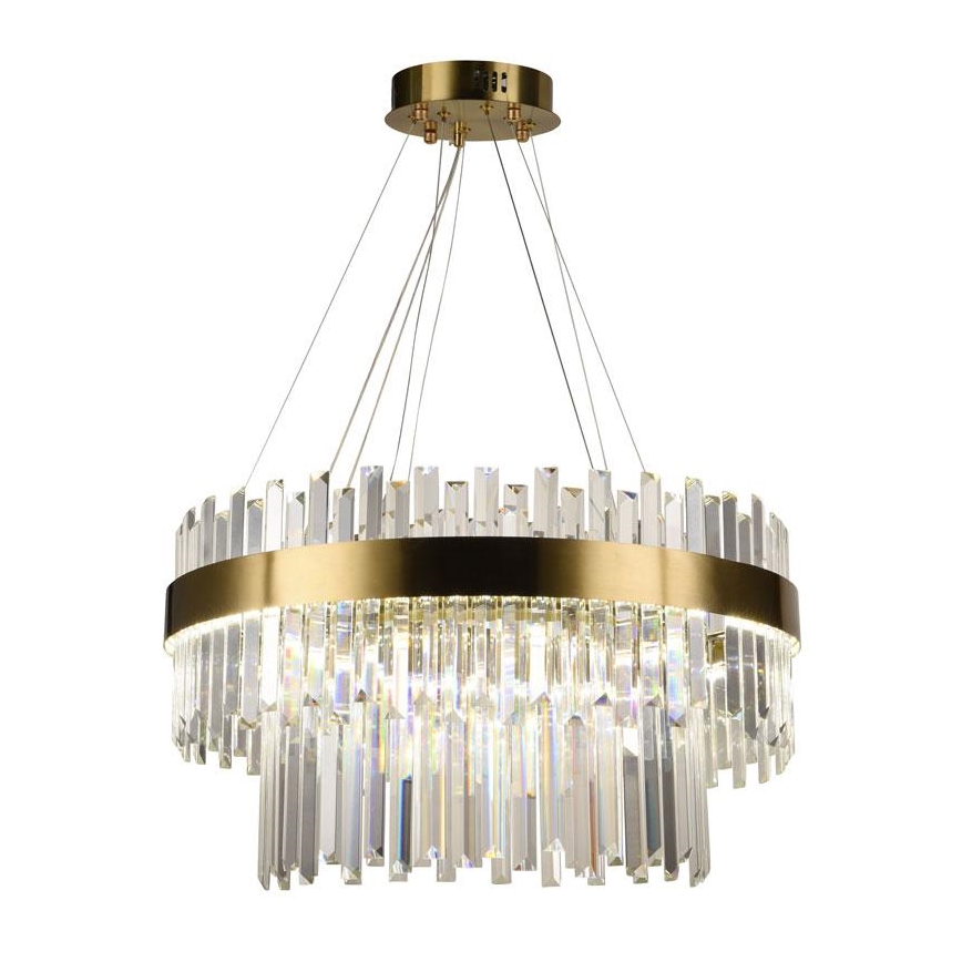 Lámpara de araña de cristal LED regulable con cable con cadena LED/80W/230V 3000-6500K + control remoto