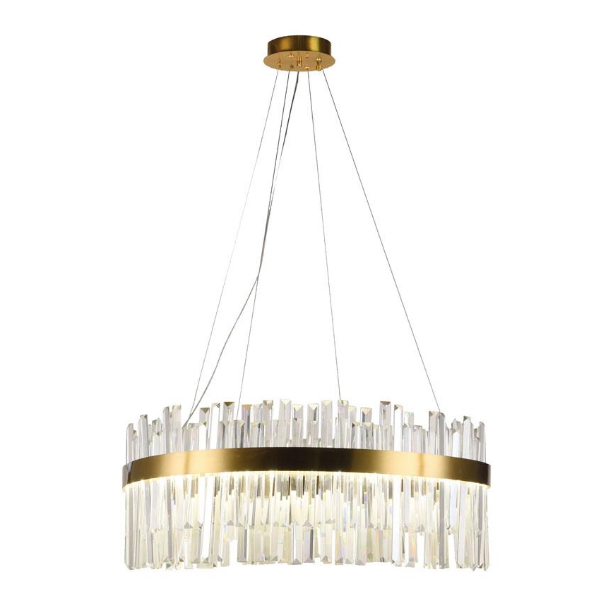 Lámpara de araña de cristal LED regulable con cable en cadena LED/80W/230V 3000-6500K + mando a distancia