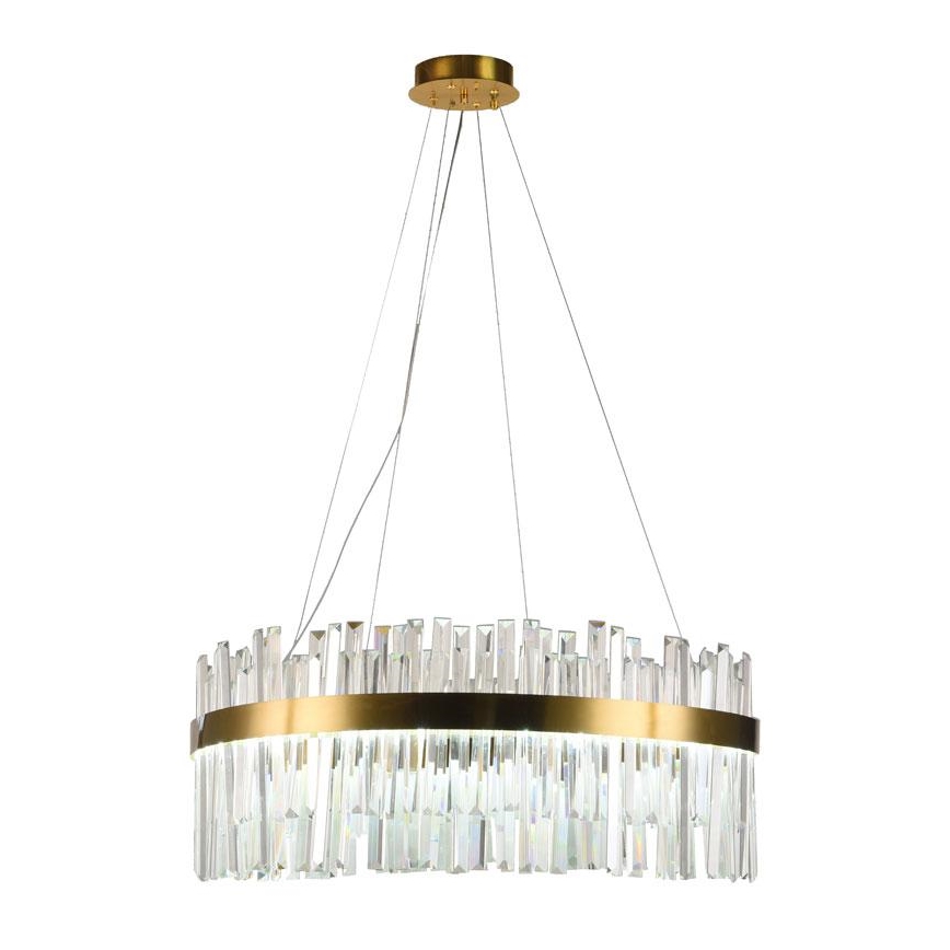Lámpara de araña de cristal LED regulable con cable en cadena LED/80W/230V 3000-6500K + mando a distancia