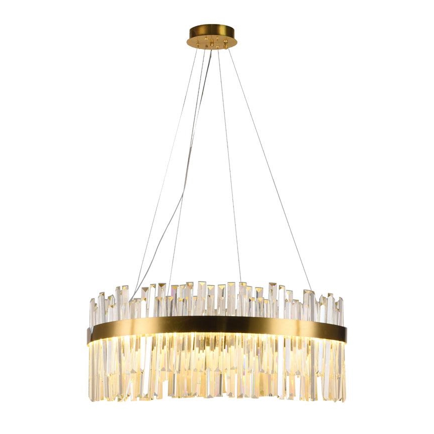 Lámpara de araña de cristal LED regulable con cable en cadena LED/80W/230V 3000-6500K + mando a distancia