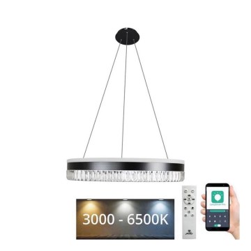 Lámpara de araña de cristal LED regulable en una cadena LED/80W/230V 3000-6500K negro + control remoto