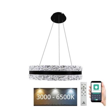 Lámpara de araña de cristal LED regulable en una cadena LED/80W/230V 3000-6500K negro + control remoto